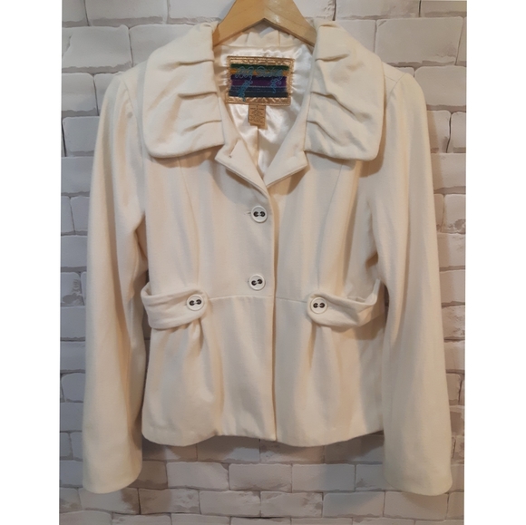 BB Dakota Jackets & Blazers - BB Dakota Wool Blend Cream White Coat